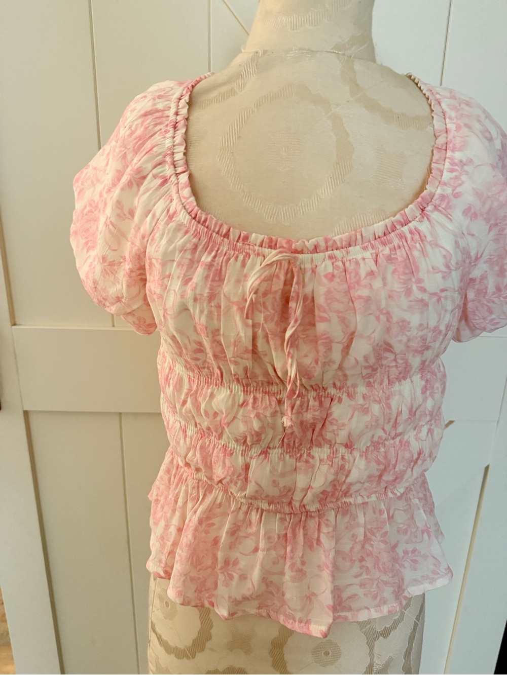 Sincerely Jules Pink Floral Peplum Blouse